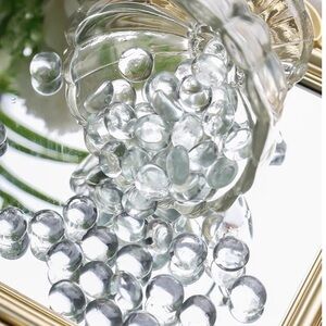 FLAT MARBLES CLEAR GLASS GEMS PEBBLES GEMSTONE VASE FILLERS DECORATIVE MOSAICS